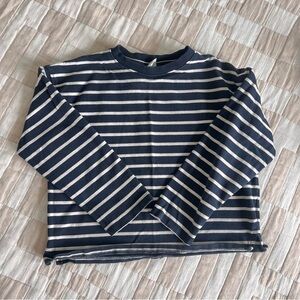 Zara Navy and White Striped Shirt